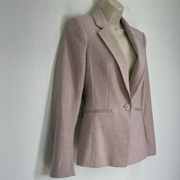 H&M - Fitted Soft Pink 1 Button Lined Long Sleeve Blazer Size XXS - Picture 4 of 12